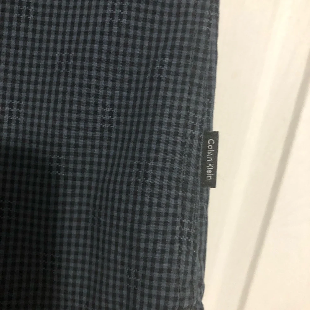 Calvin Klein blue small check short sleeve button down shirt men’s size XL - Picture 6 of 8